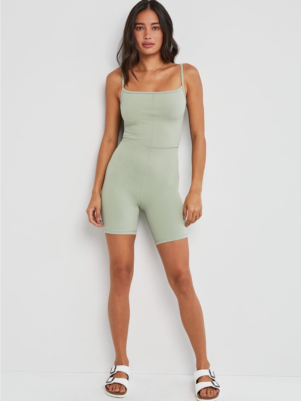 Aritzia Wilfred Free - Freestyle 7” Romper in Seagrass Green